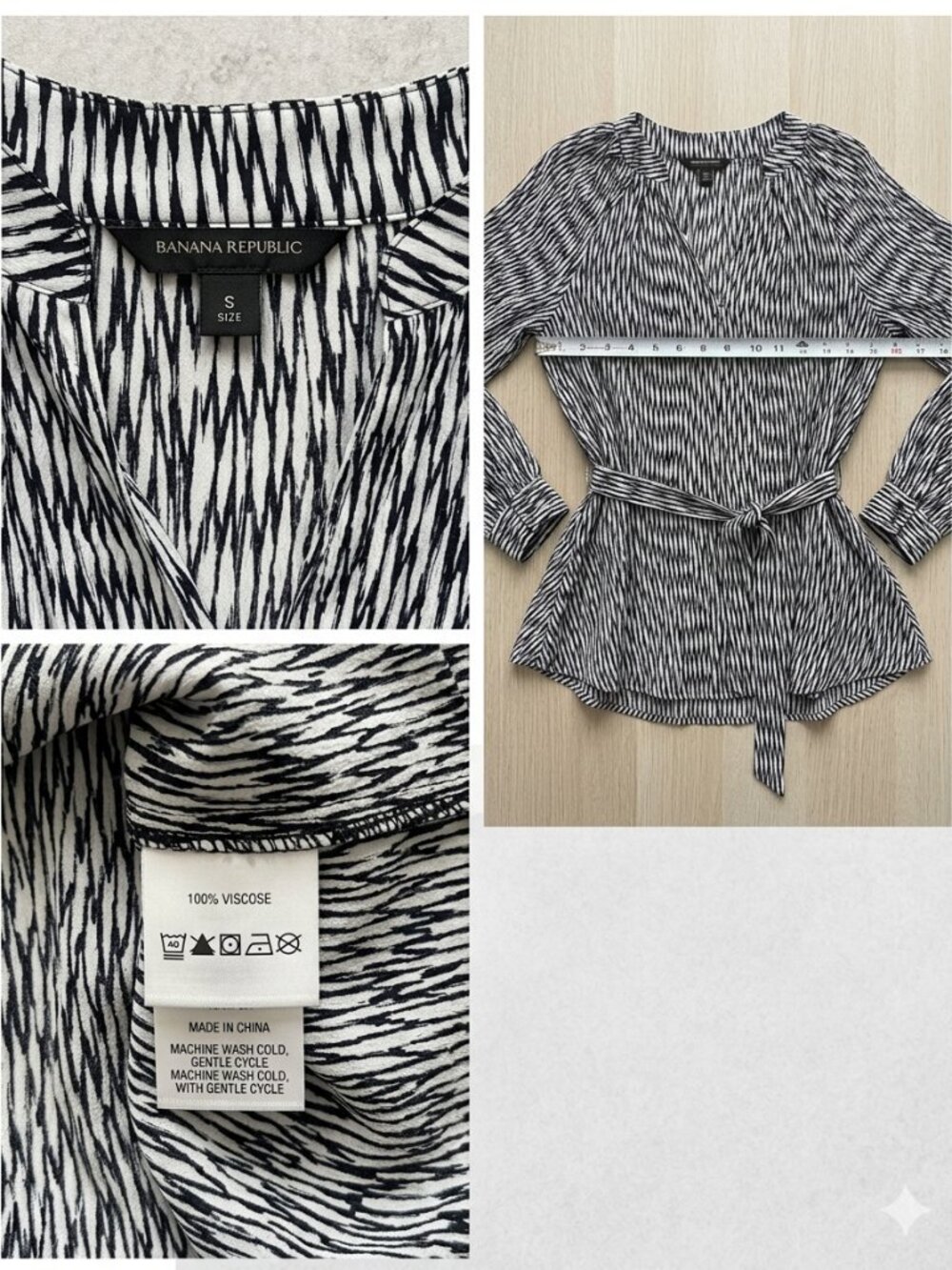 Banana Republic Factory Belted Tiered Blouse